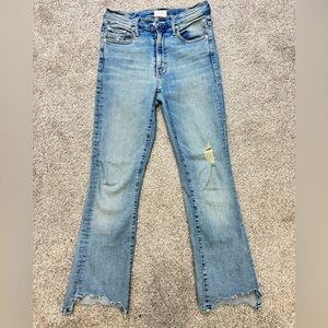 Mother Denim The Insider Step Chee Distressed Light Wash Jeans size 24